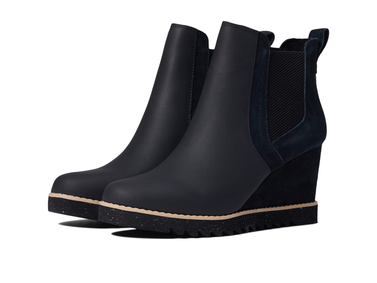 TOMS Women's Maddie Ankle Boot, Black Leather/Suede, 8