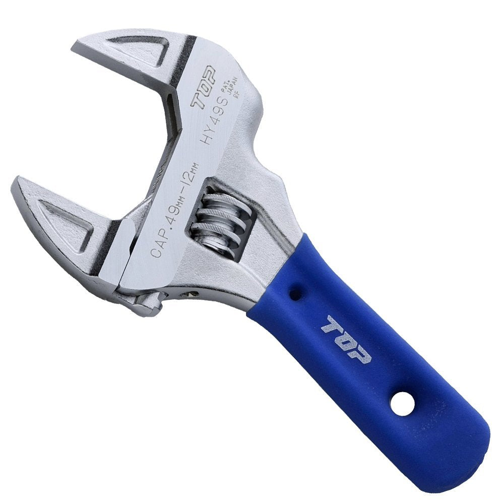 TOP 7 inch Stubby Adjustable Wrench Thin and Light Body for Tight Spaces | Super Heavy Duty Extra Wide Opening Jaw Crescent Wrench | Made in Japan