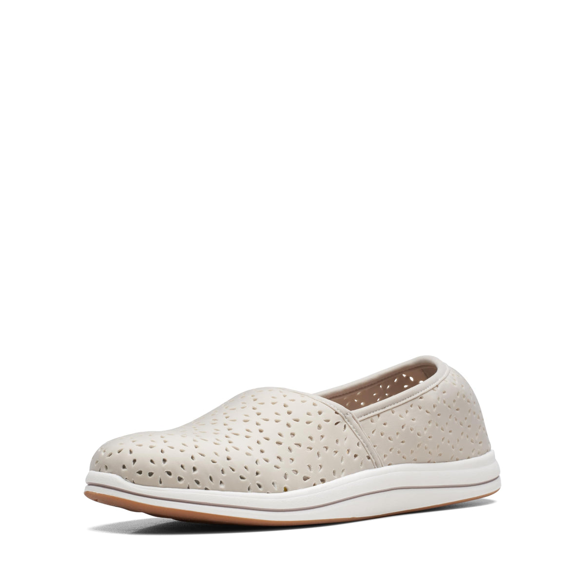Clarks CloudSteppers Women's Breeze Emily Loafer, Light Taupe Synthetic, 7 Medium US