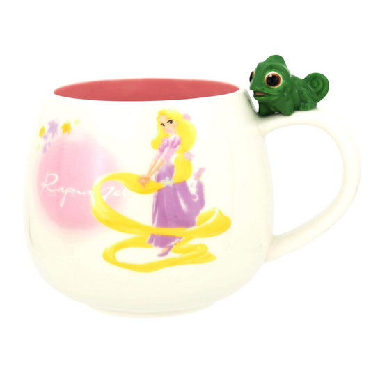 Disney Rapunzel on the Tower SAN3022 Rapunzel & Pascal Mug, 10.1 fl oz (300 ml), White x Pink