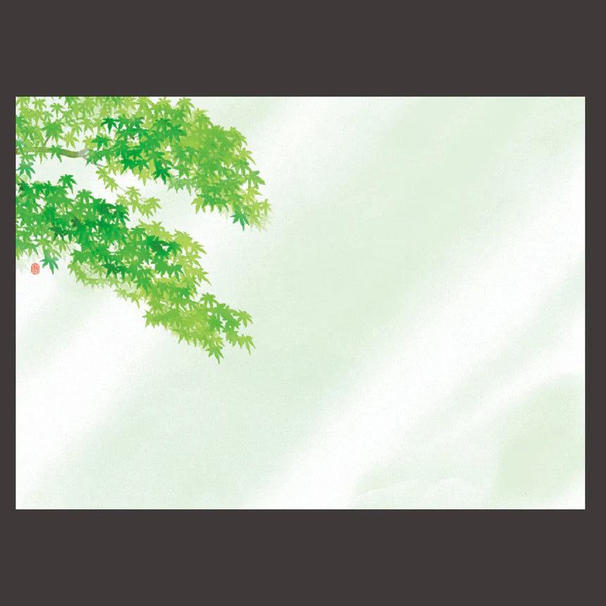 Shaku-3 Non-Fluorescent Paper Seasonal Mat Hanamiyabi Green Maple 100 Sheets
