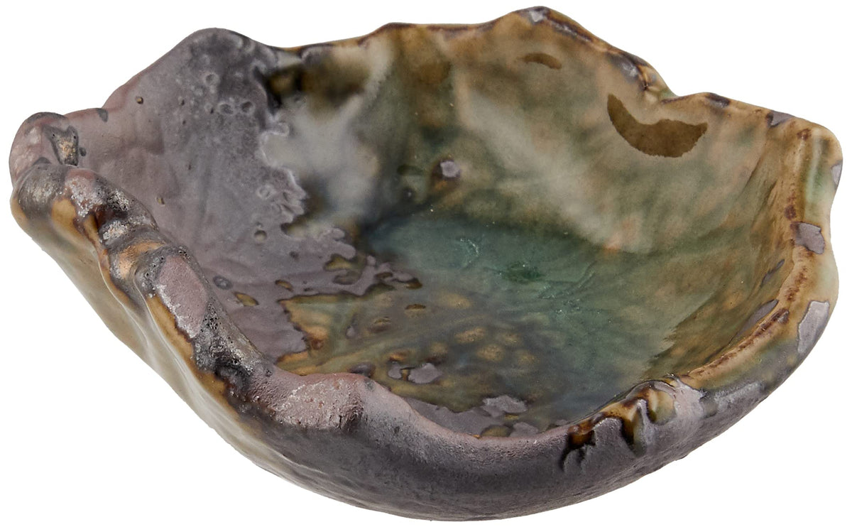 三陶(Santo) Banko Ware 16054 Iga Kinsai Small Bowl with Small Bowl, Diameter Approx. 3.5 inches (9 cm), Nozomi Tree Leaves, Made in Japan