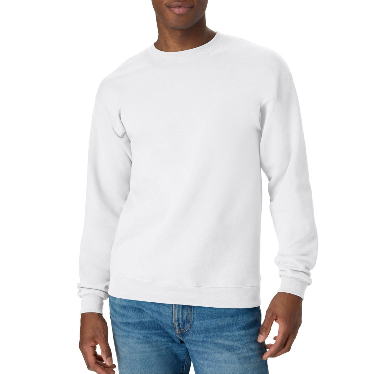 Hanes Men's EcoSmart Sweatshirt, WHITE, 4X LARGE