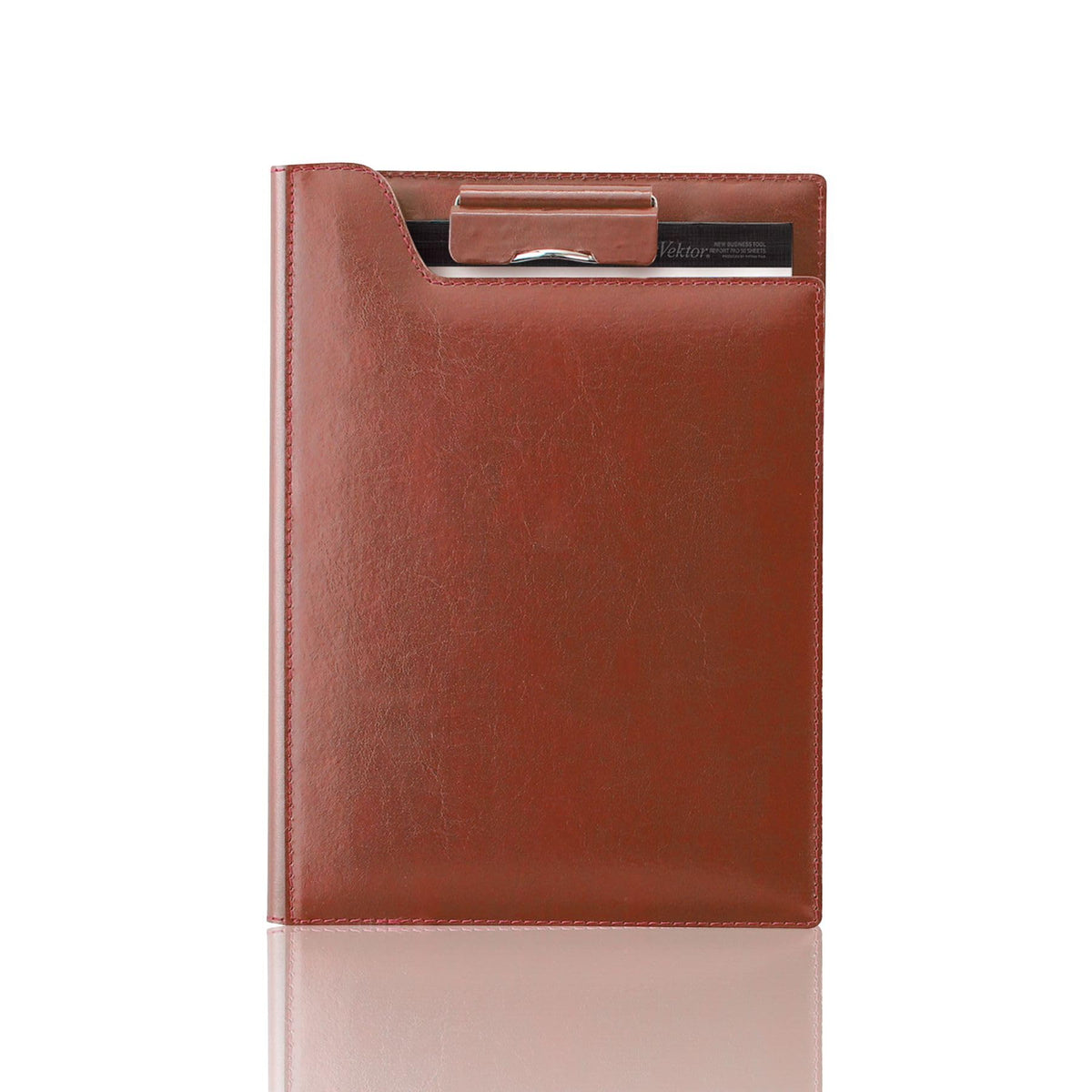 Raymay Fujii ZVF605C Clip File, ZeitVektor A5, Leather, Brown