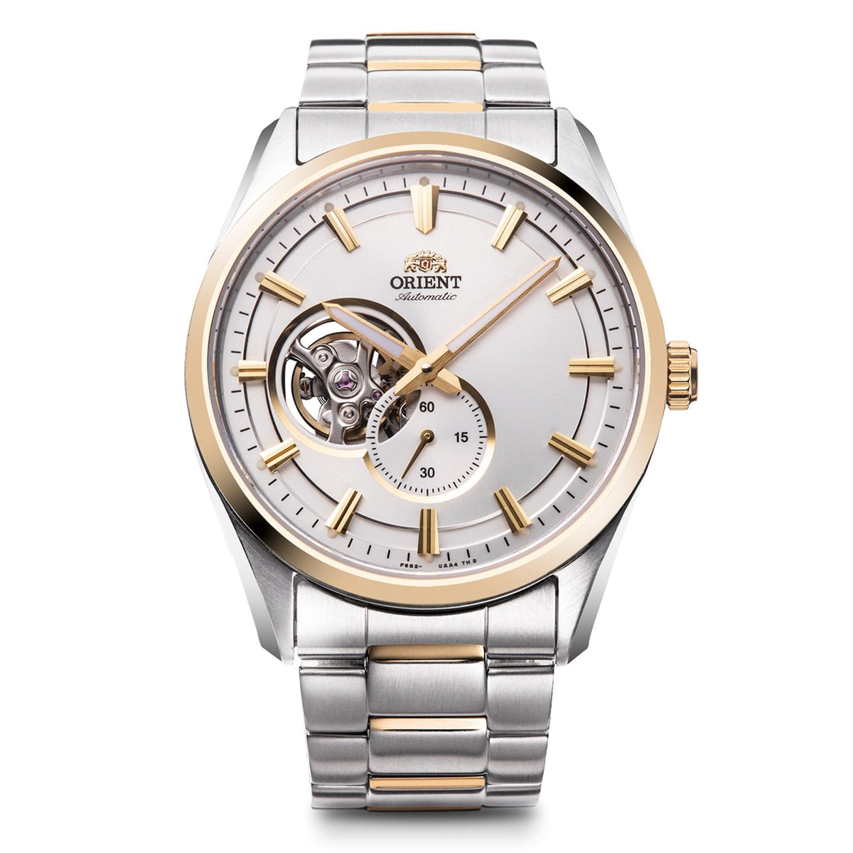 Orient RN-AR0006S Men's Automatic Watch, Contemporary Semi-Skeleton Mechanical Automatic, Open Heart, White, Watch Orient, Mechanical
