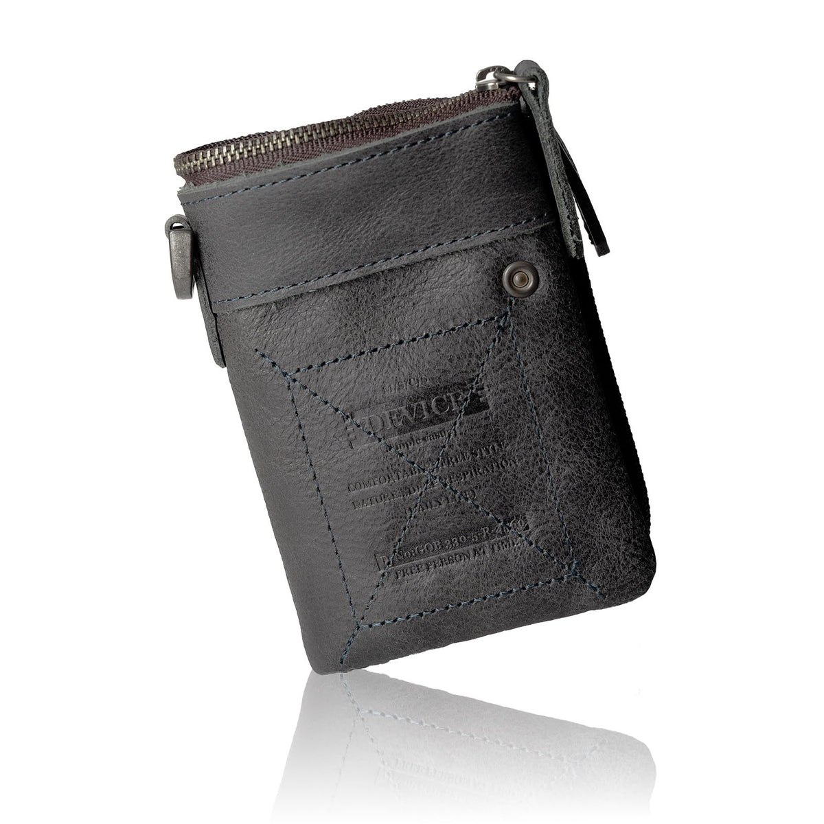 Device DPL60058 Wallet, Bi-Fold, Genuine Leather, Navy