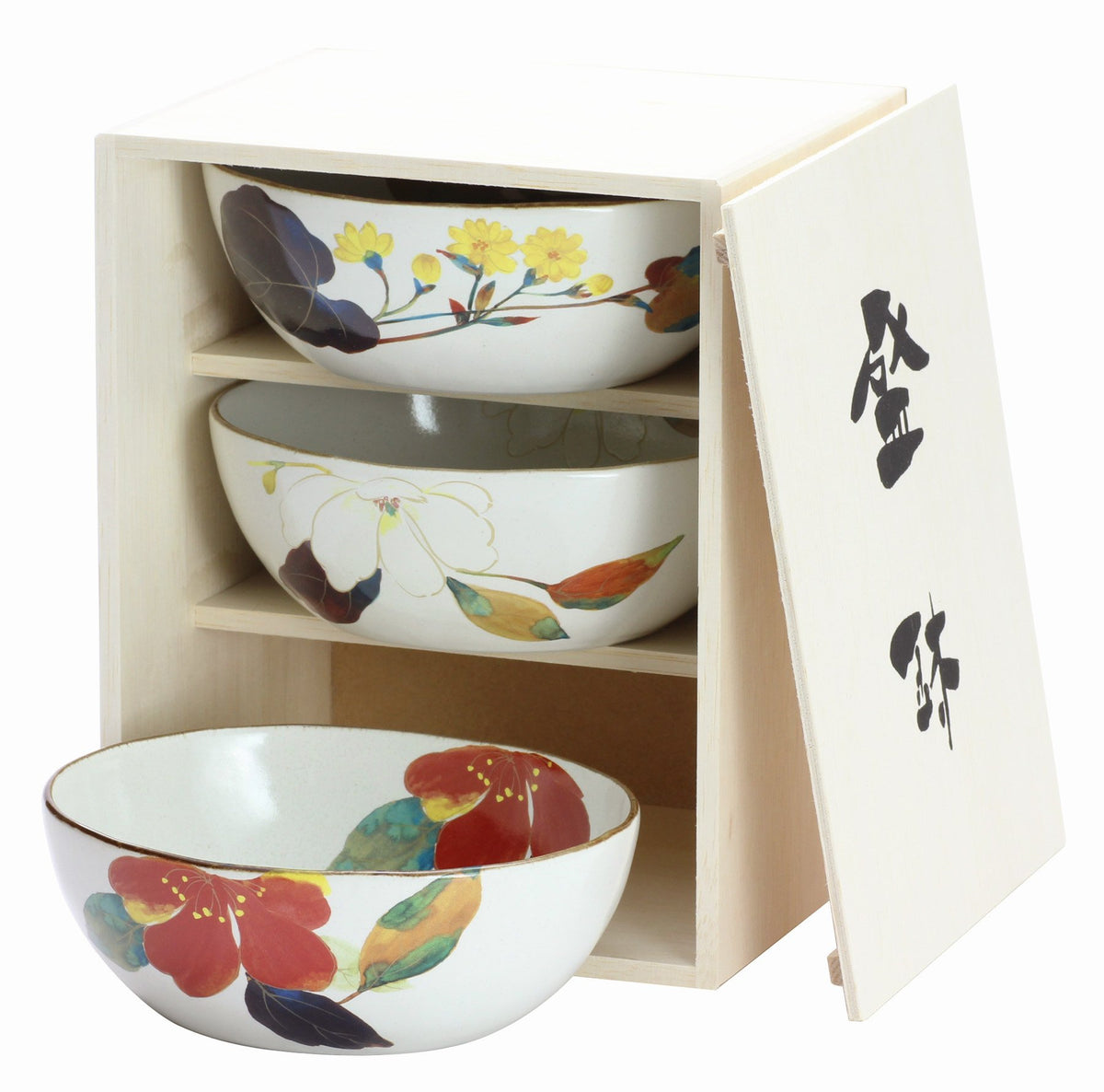 Ceramic Indigo, Flower Kairo, 3 Types of Flowers, Size (W x D x H): Approx. 6.3 x 5.5 x 2.2 inches (16 x 14 x 5.7 x 5.7 cm) 0