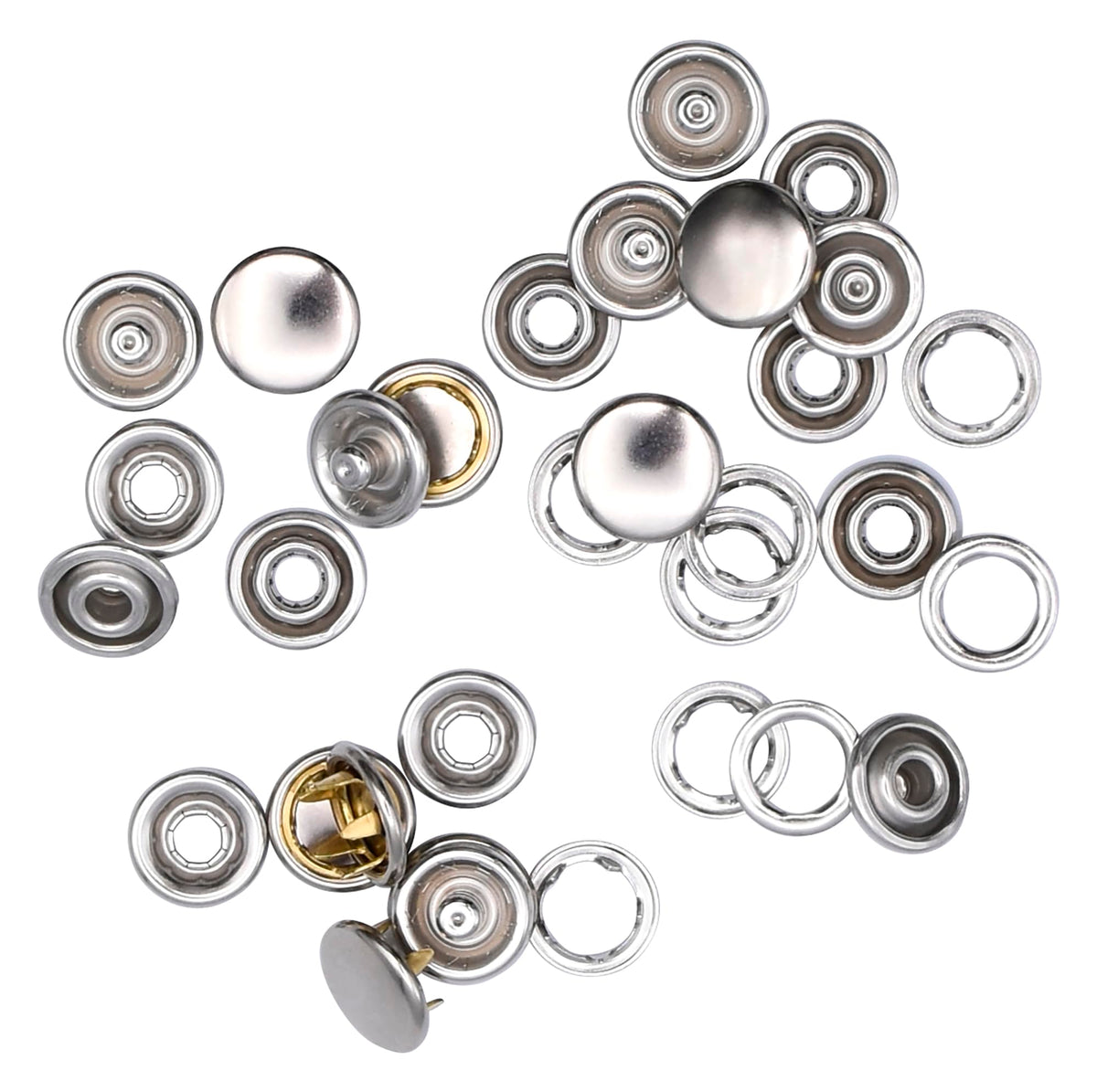 NASKA Snap Button Cap Type 10mm Nickel 8 Pairs SBC10