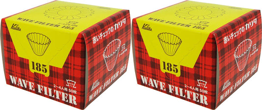 Kalita Wave Series KWF-185#22210 Coffee Filter, White, For 2-4 People, 50 Sheets x 2 Packs