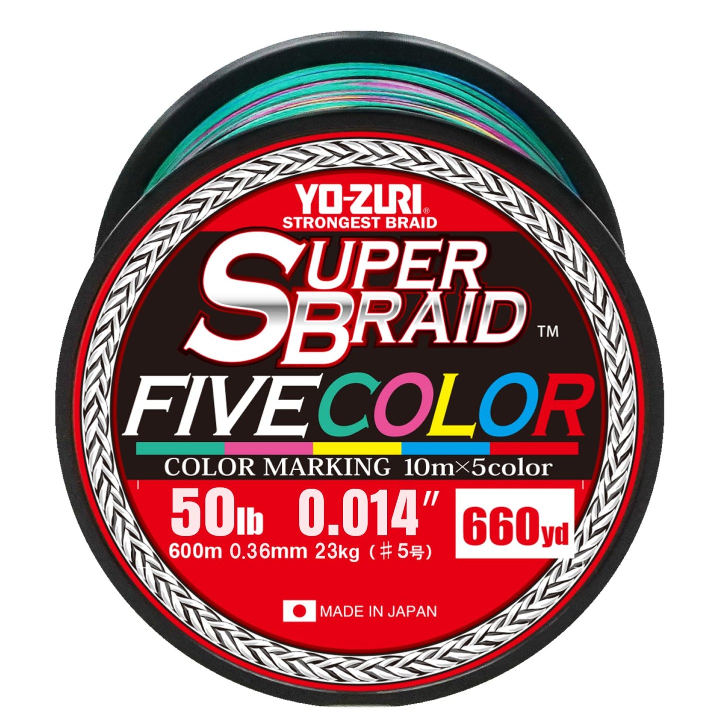Yo-Zuri Superbraid 660 yd Floating Braid, 5-Color, 50 lb