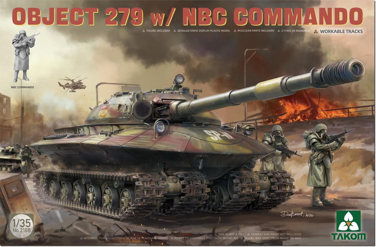 TAKOM 2188 1/35 Soviet Heavy Tank Object 279 with NBC Commando Figure