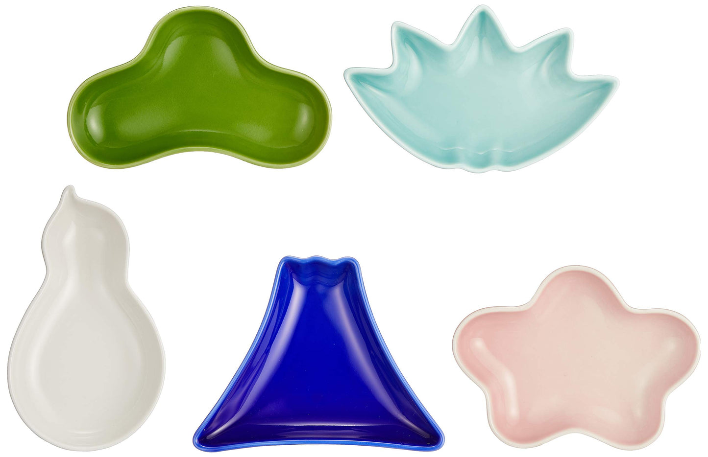 西海陶器(Saikaitoki) Hasami Ware 19652 Essence Sunny Bean Dishes, Set of 5, Color