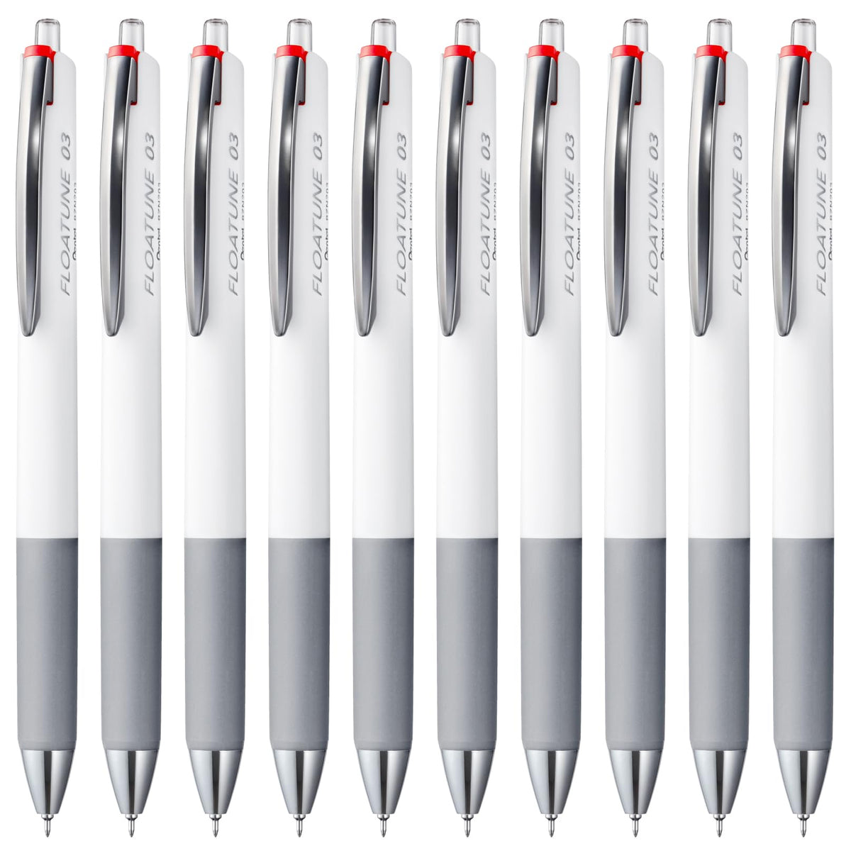 Pentel Oil Based Ballpoint Pen, Flow Tune, 0.3mm, Red, 10 Count BZN203-B