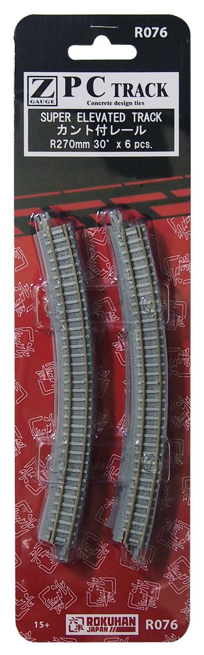 Jauge Z R076 PC piste Kant avec rail R270-30 ° (6 bouteilles)