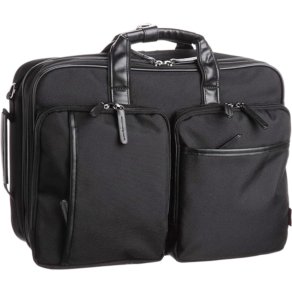 Manhattan Express 53-80251 Men's Business Bag, 3-Way, 2-Air Chamber, Compatible with B4 Sizes, Black