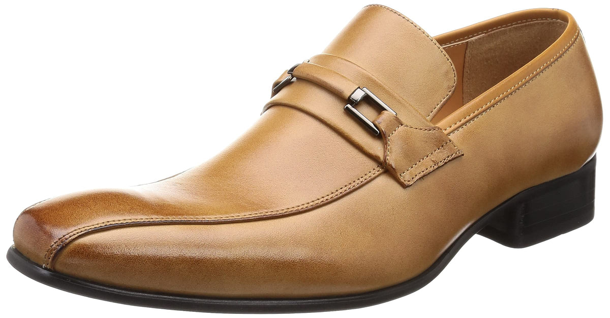 SARABANDE(サラバンド) Men's Made in Japan Square Toe Cow Leather Bit Loafer, Brown (Light Brown), 27.5 cm