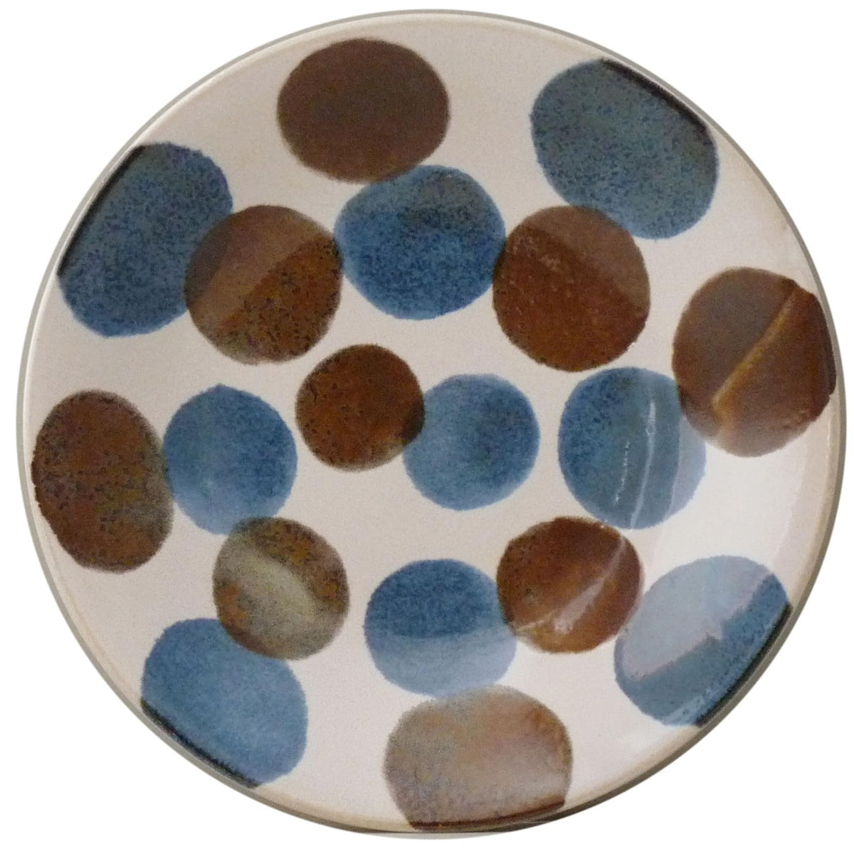 Awasaka Brush Blue - Brush Blue - Dotted Dinner Plate