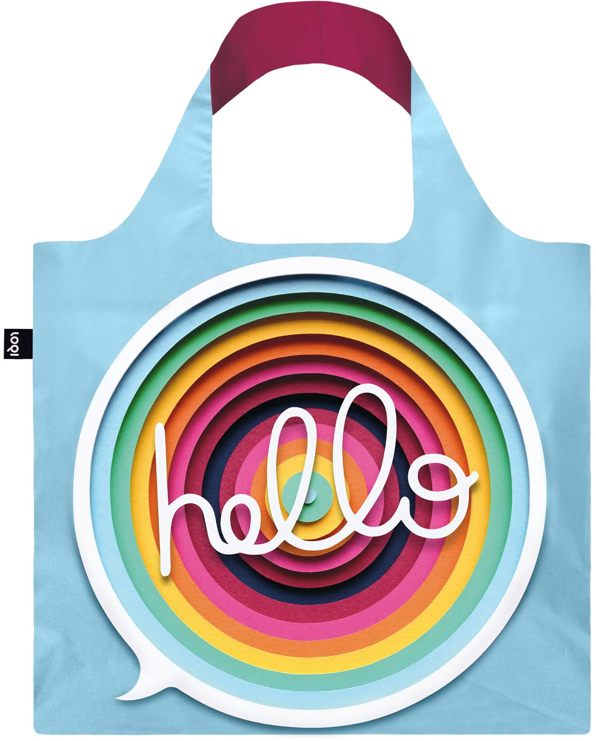 LOQI Hello Recycled Bag, Blue, 50 x 42 cm, Contemporary