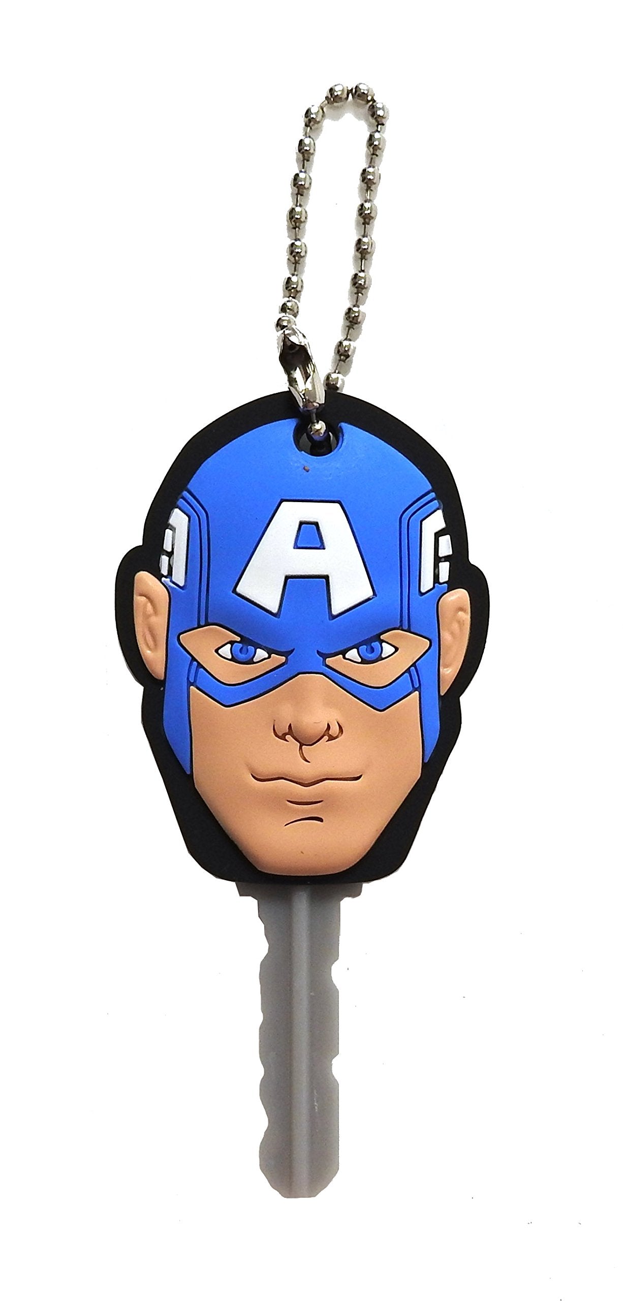 Marvel Captain America Soft Touch PVC Key Holder Key Accessory Multi-colored, 3"