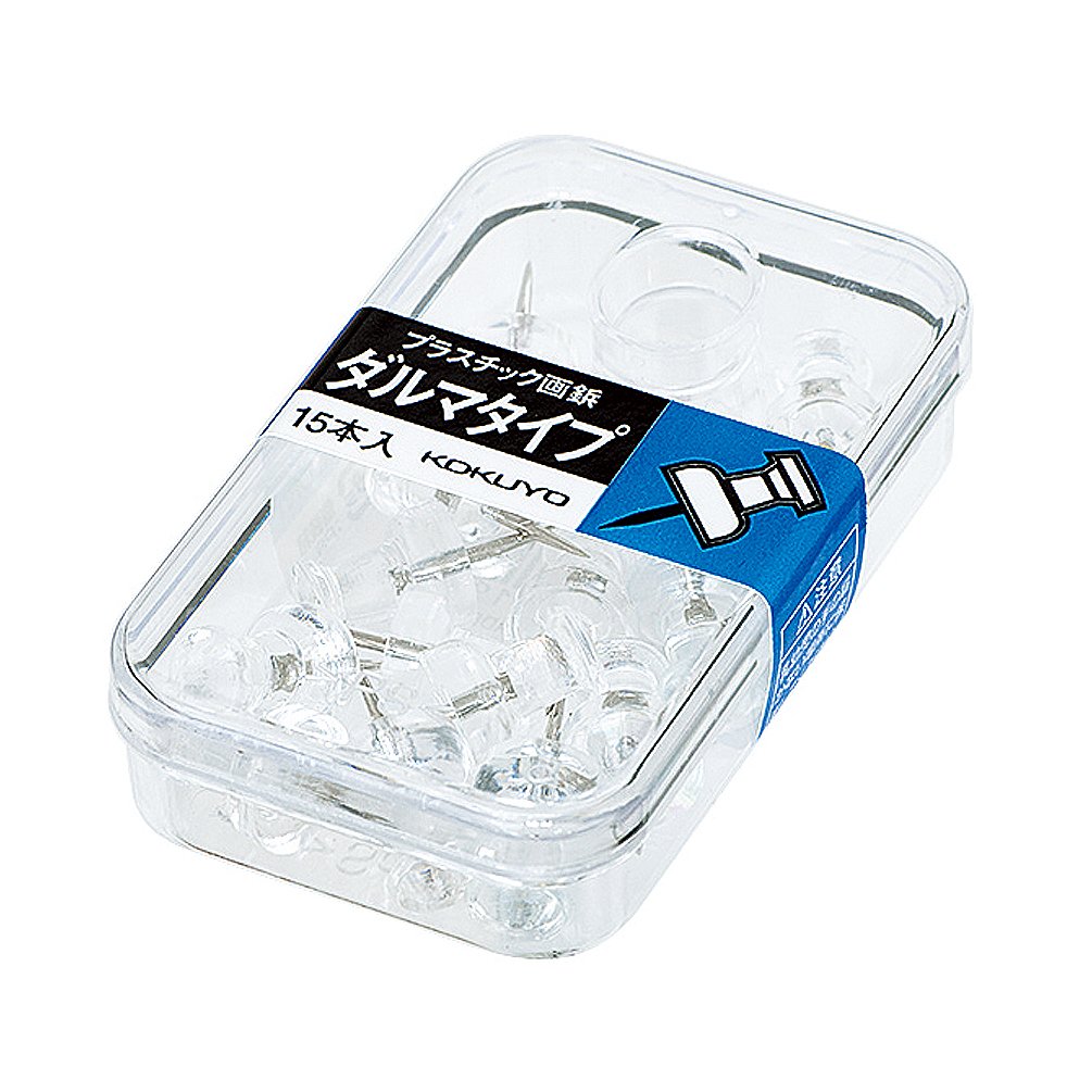 Kokuyo plastic thumbtack Dharma Type 15 pieces transparent pericarp -20NT