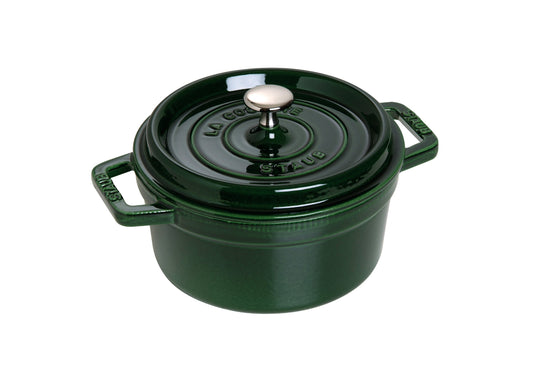 staub La Cocotte Round 40509-644 Pico Cocotte Round Basil Green, 7.9 inches (20 cm), Both Hands, Enameled Pot, Induction Compatible, Japanese Authentic Product
