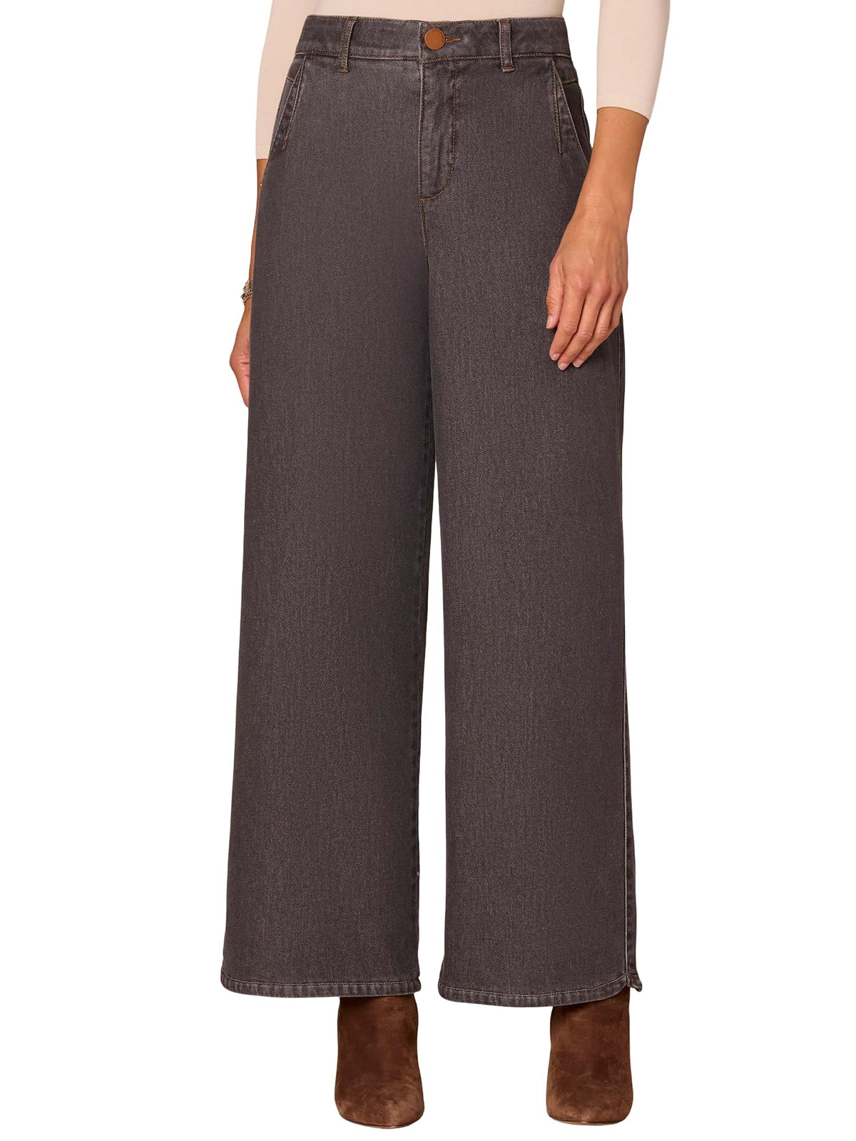 Skyrise Tulip Hem Wide Leg Jeans with Curved Pockets by Democracy