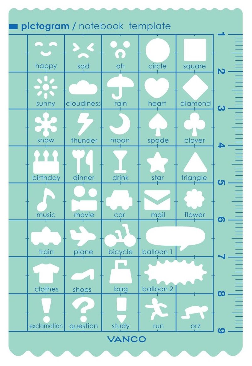 Vanco Pictogram Notebook Template 39501