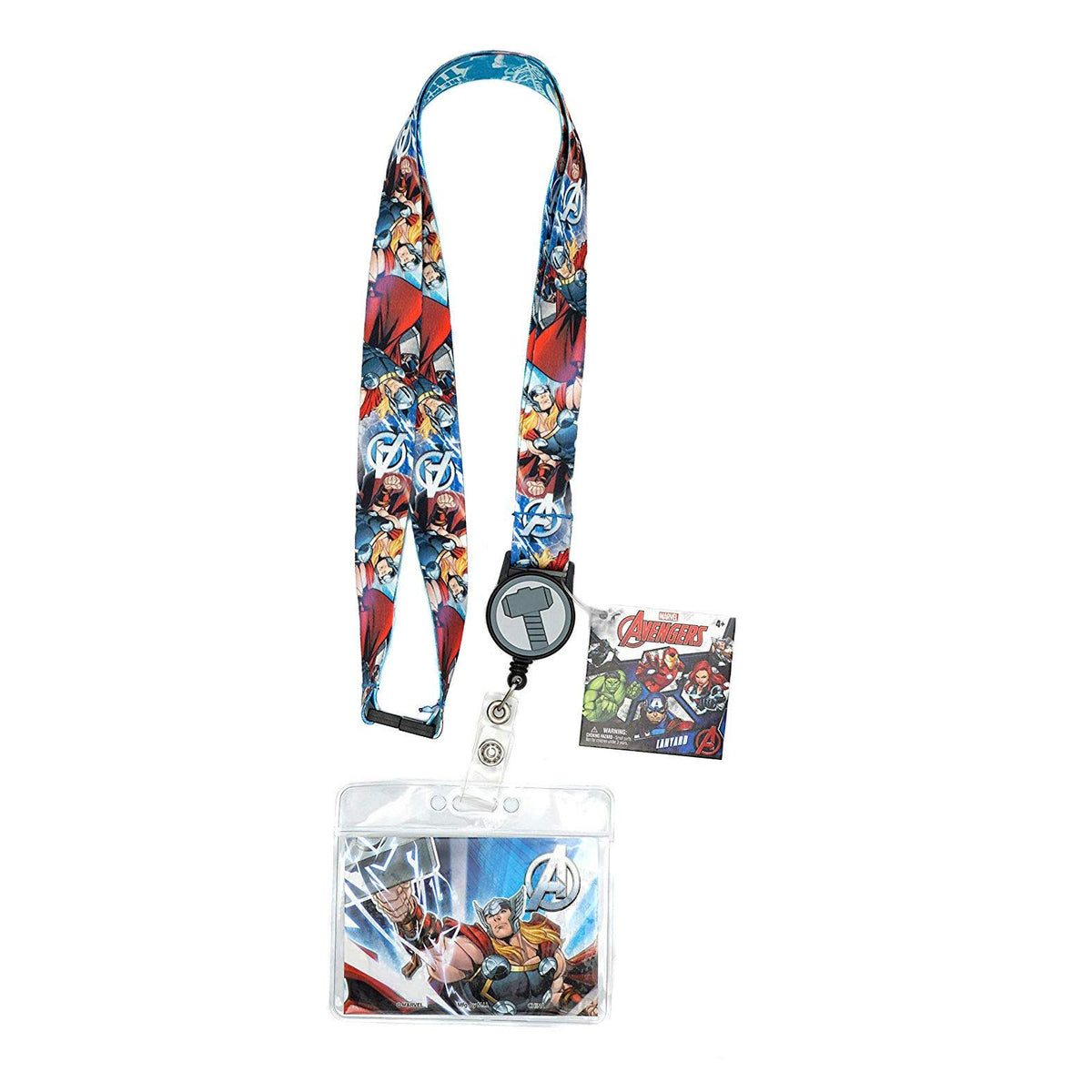 Marvel - Thor Lanyard with Retractable Holder, ID Badge Holder, Multicolor |Official Licensed Merchandise