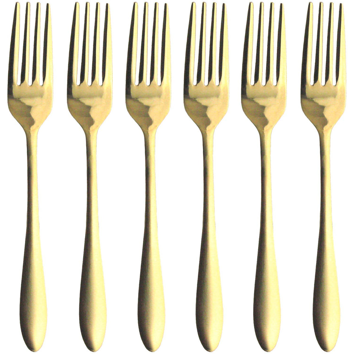 Nagao Tsubame Sanjo Dinner Fork, Gold, 5 Pieces + 1 Piece, 7.3 inches (18.5 cm), 18-0 Stainless Steel, Made in Japan