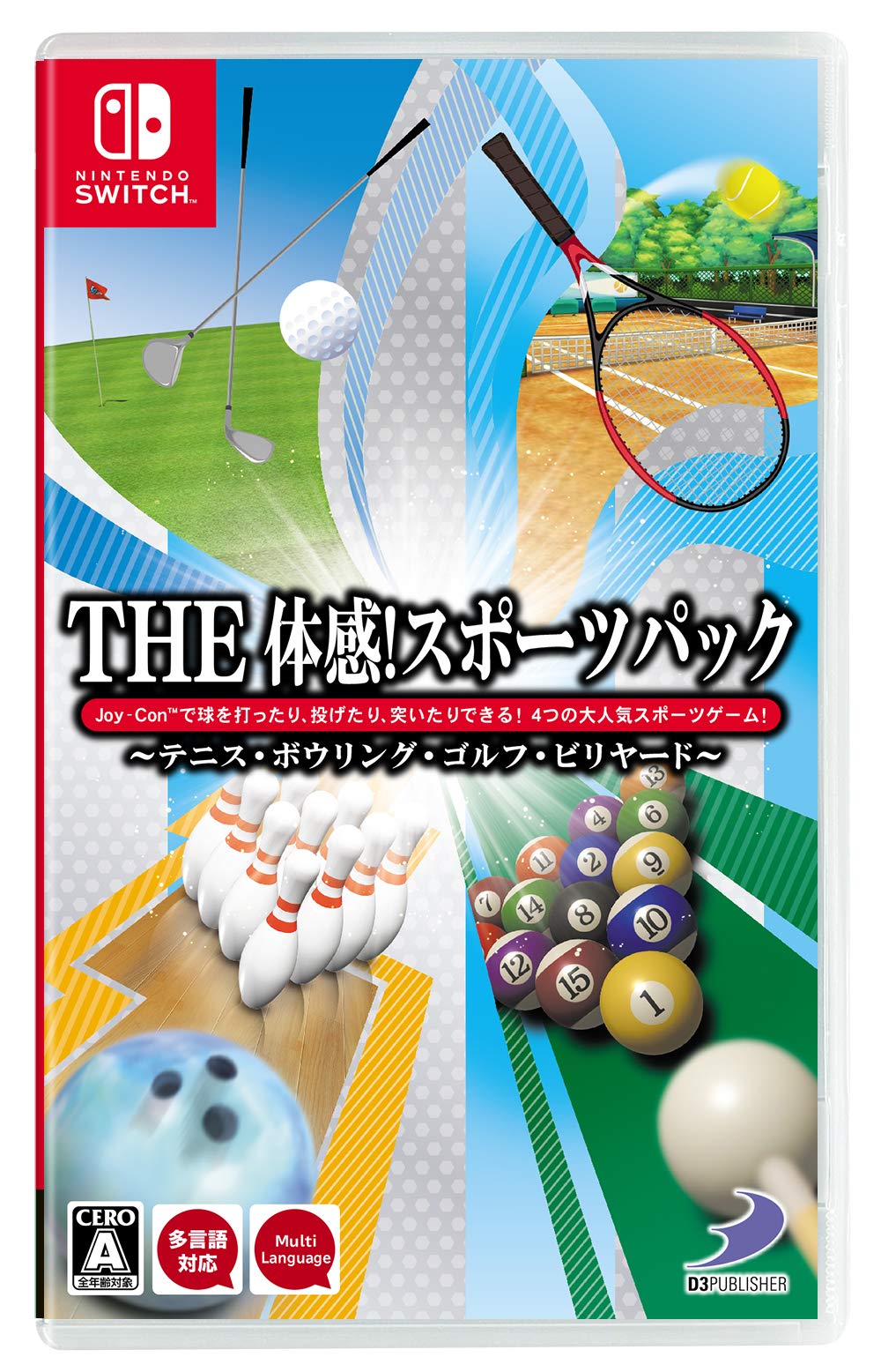 D3 Publisher THE Taikan ! Sports Pack: Tennis, Bowling, Golf, Billiard NINTENDO SWITCH REGION FREE JAPANESE VERSION