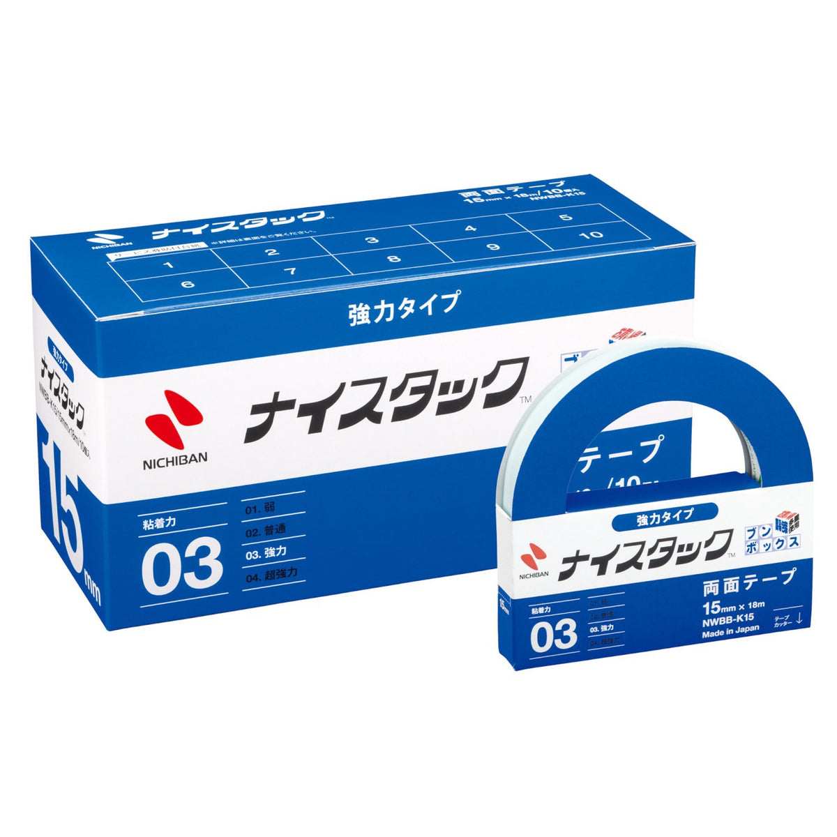 NWBB-K15 NICHIBAN NICETACK Bun strong box type double-sided tape 15mm x 18m 10 rolls into Shinji (japan import)
