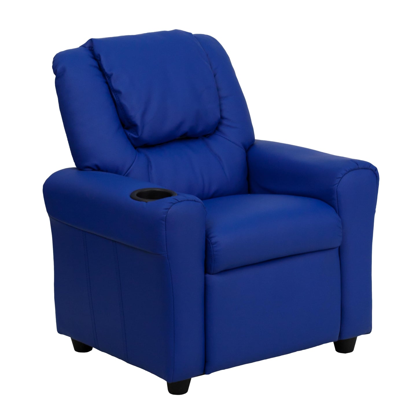 Flash Furniture Vinyl Kids Recliner, Cup Holder, Blue