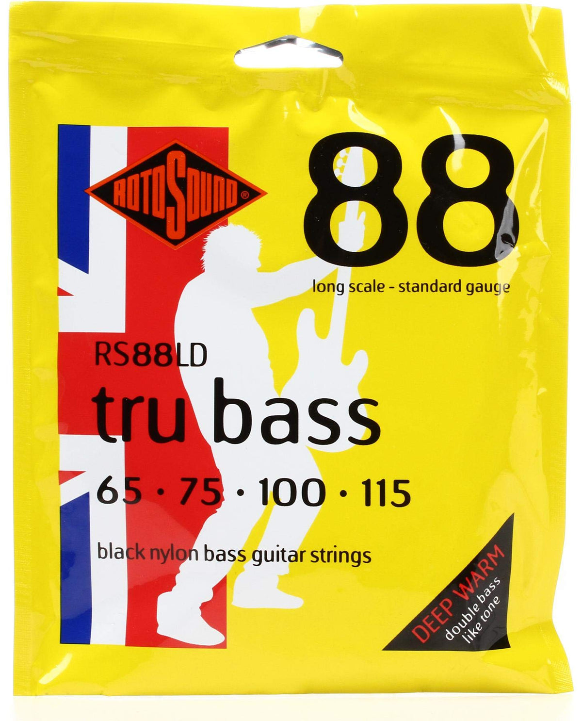 Rotosound RS88LD Black Nylon Flatwound Bass Guitar Strings (65 75 100 115)