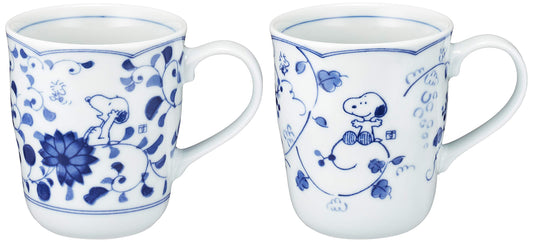 Sunupii 630740 Indigo Arabesque Pair Mug Set, Arabesque / Grape (Comes in a Gift Box), Mother's Day, Gift, Gift