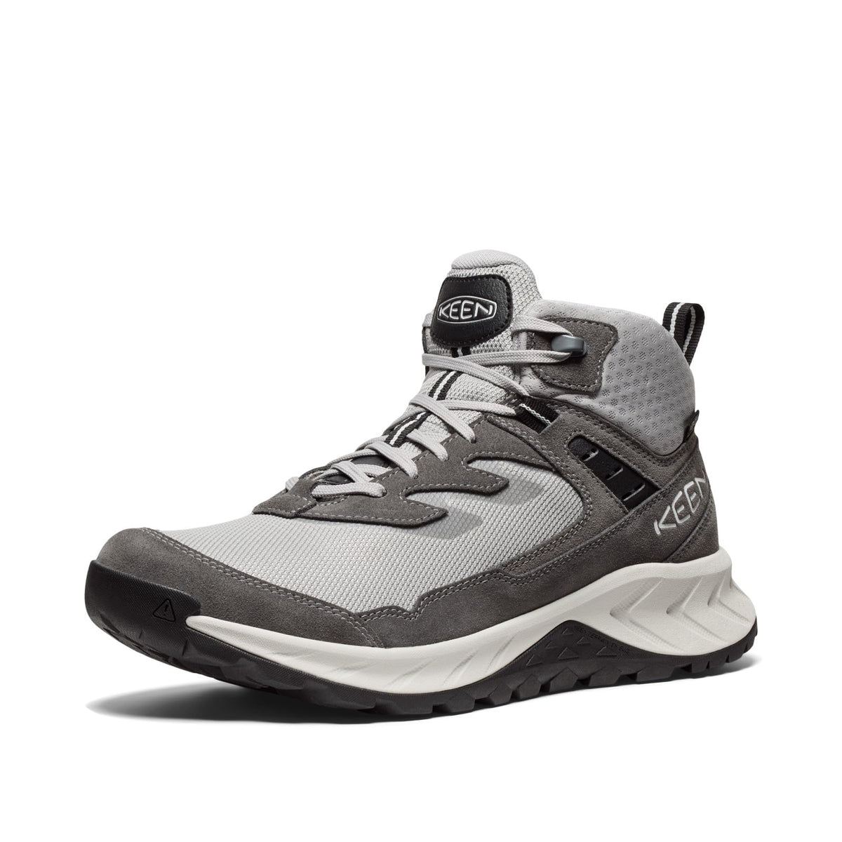 KEEN Men's Hightrail Mid Height Durable Lightweight Breathable Leather Waterproof Hiking Boots, Alloy/Vapor, 11.5