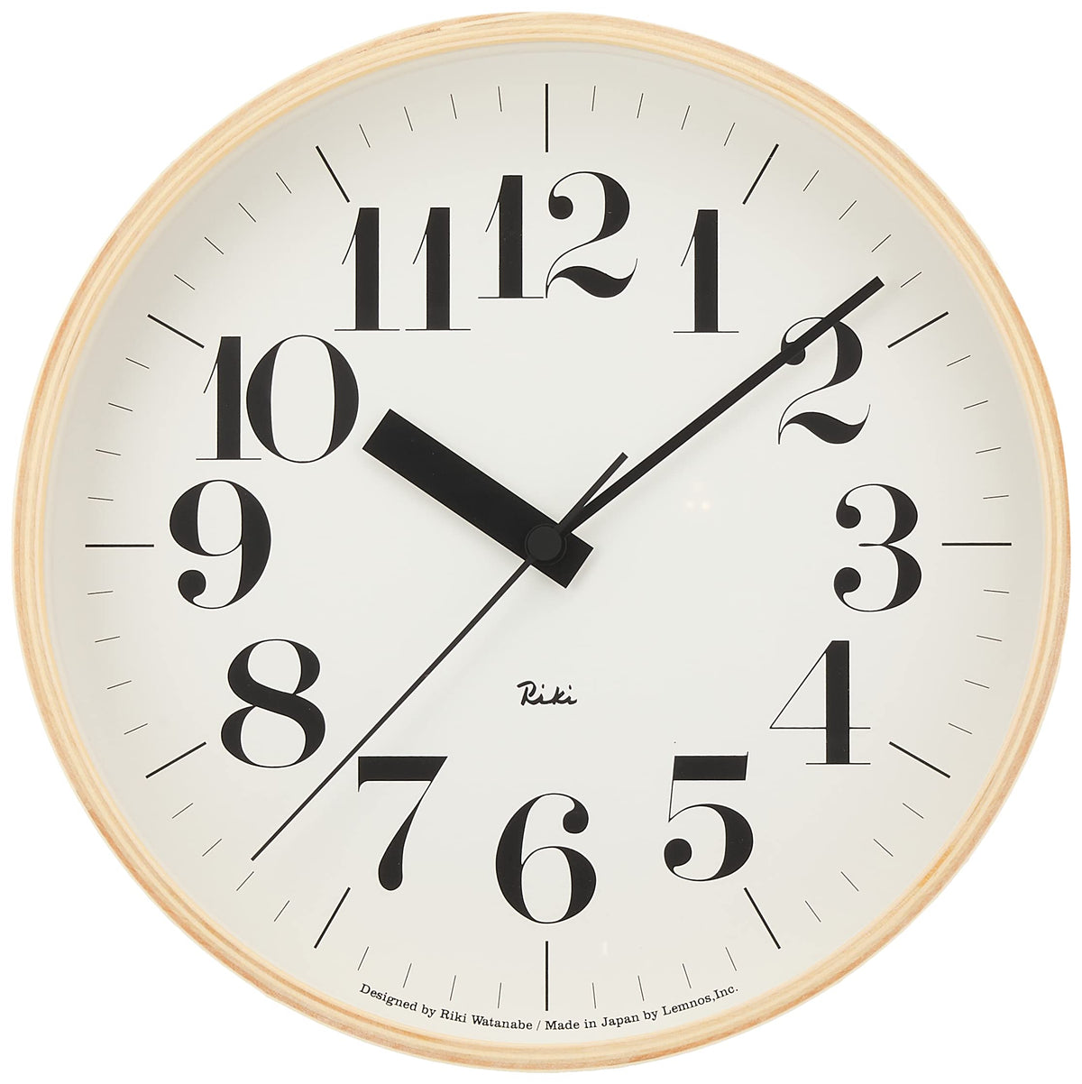 Remnos WR20-02 Lemnos Riki Radio Clock Analog Wood Frame Natural Wood