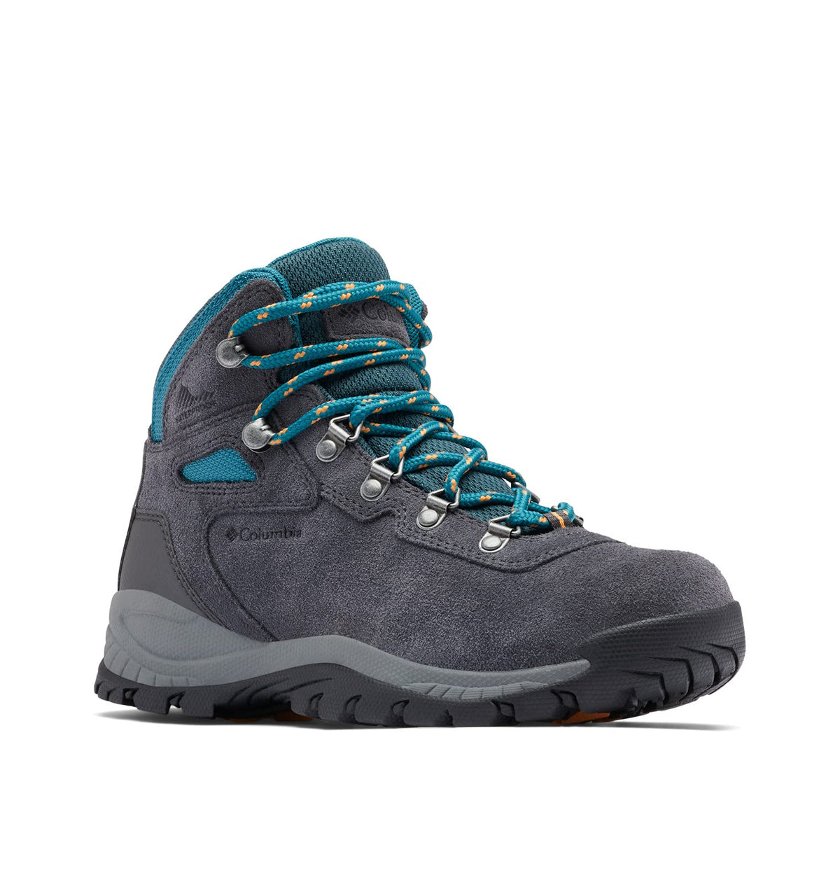 Columbia Womens Newton Ridge Plus Waterproof Amped, Shark/River Blue, 7