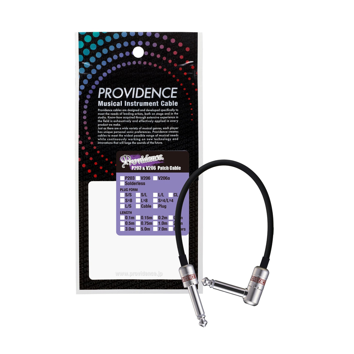 Providence V206 Patch Cable 14" S/L Plug (Straight/Large Type)