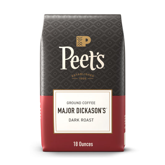 Peet's Coffee, Dark Roast Ground Coffee, 100% Arabica Coffee - Major Dickason's Blend 18 Ounce Bag