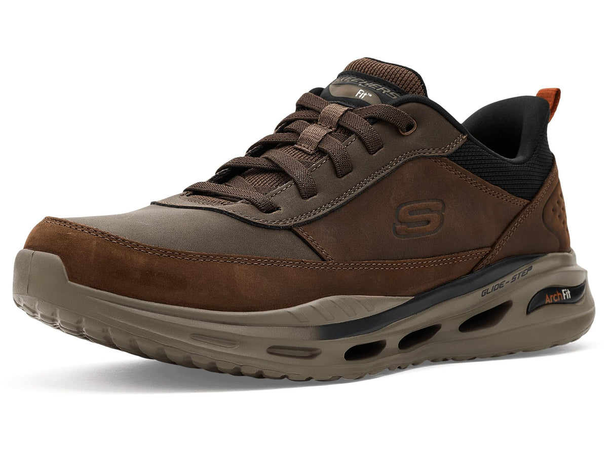 Skechers Men's Arch Fit Orvan - Moxley Mens Slip-Ins Sneakers, Cocoa, 14
