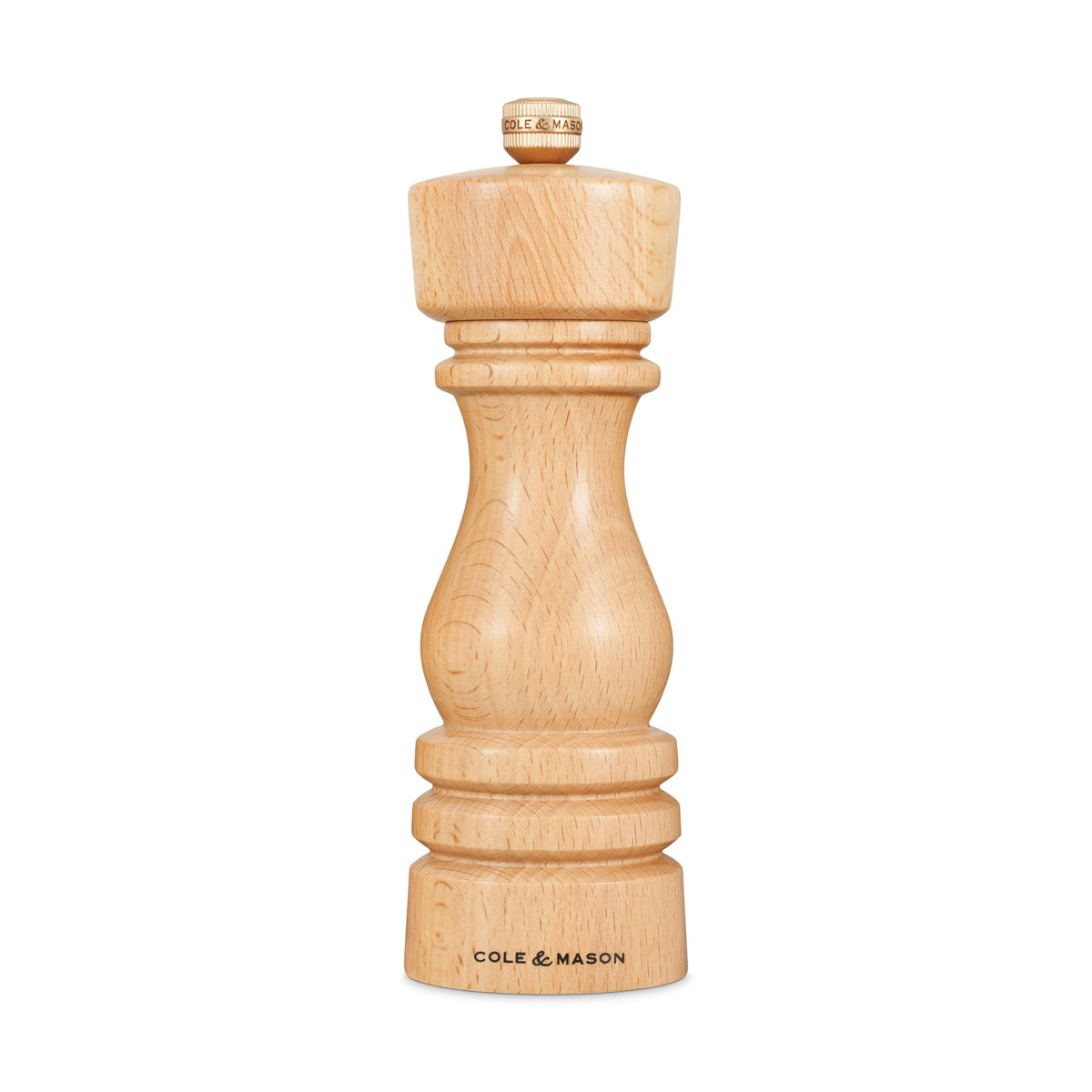 Cole & Mason London Refillable Spice Mill, 7'' Salt Mill, Natural Beech