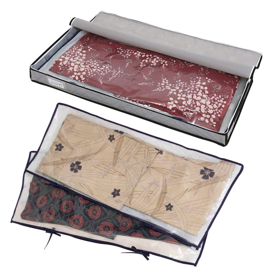 Astro 171-83 Activated Carbon Deodorizer, Slim Kimono Storage Case & 3 Storage Bags, Yukata Storage Bag, Deodorizing with Activated Carbon, Breathable Non-Woven Fabrics, Transparent, Clear and Visible