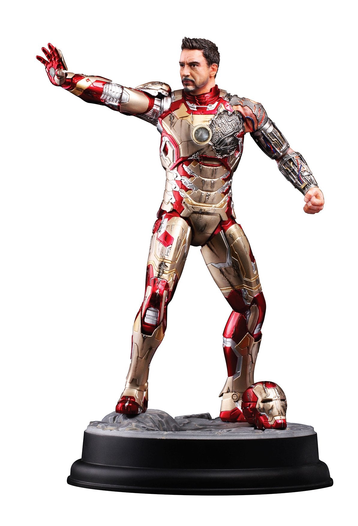 Dragon Models Iron Man 3 MK XLII Battle-Damaged Armor Action Hero Vignette Statue, 1:9 Scale