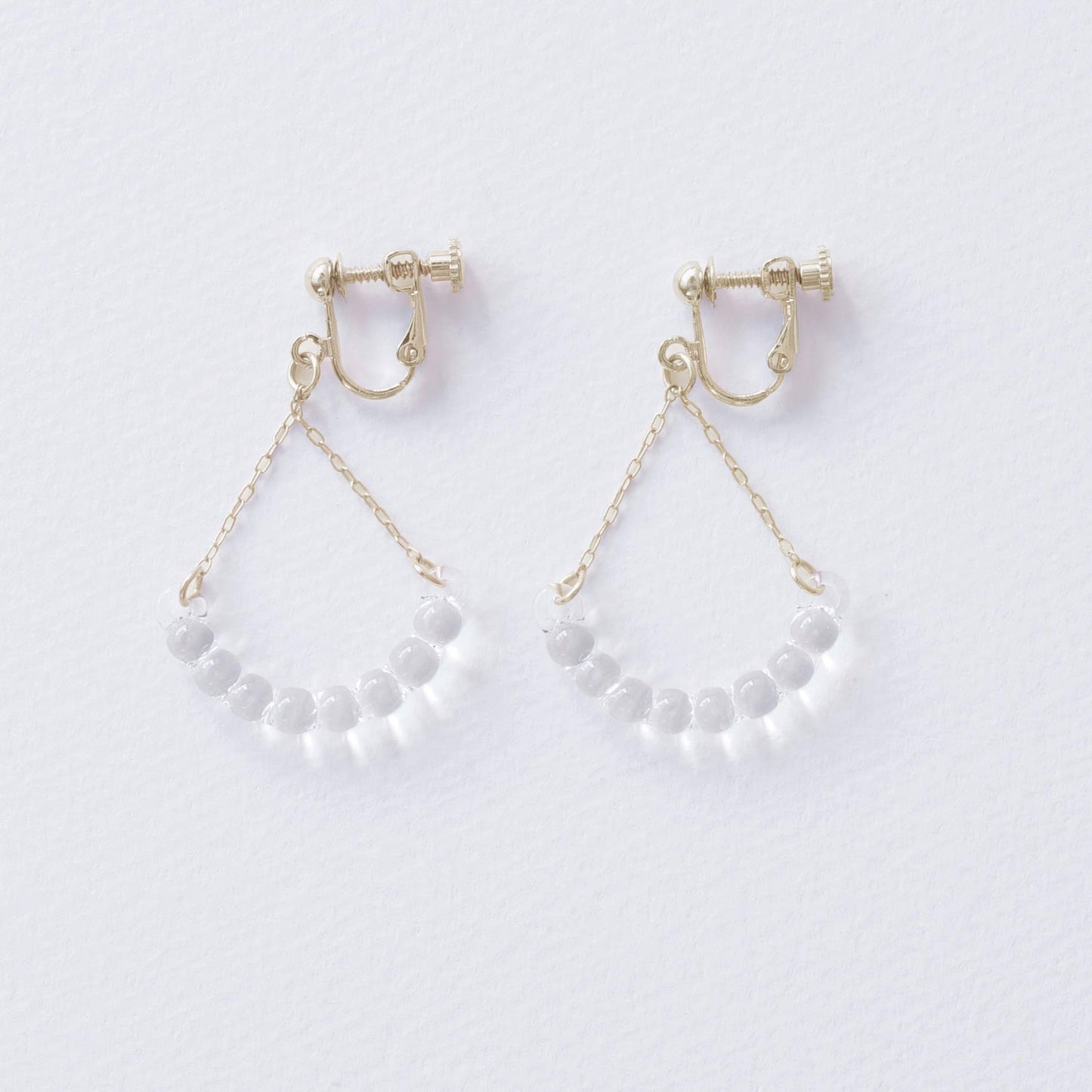 HARIO Hario Lampwork Factory Earrings Earl, 2.8×1.4(cm), Glass Brass