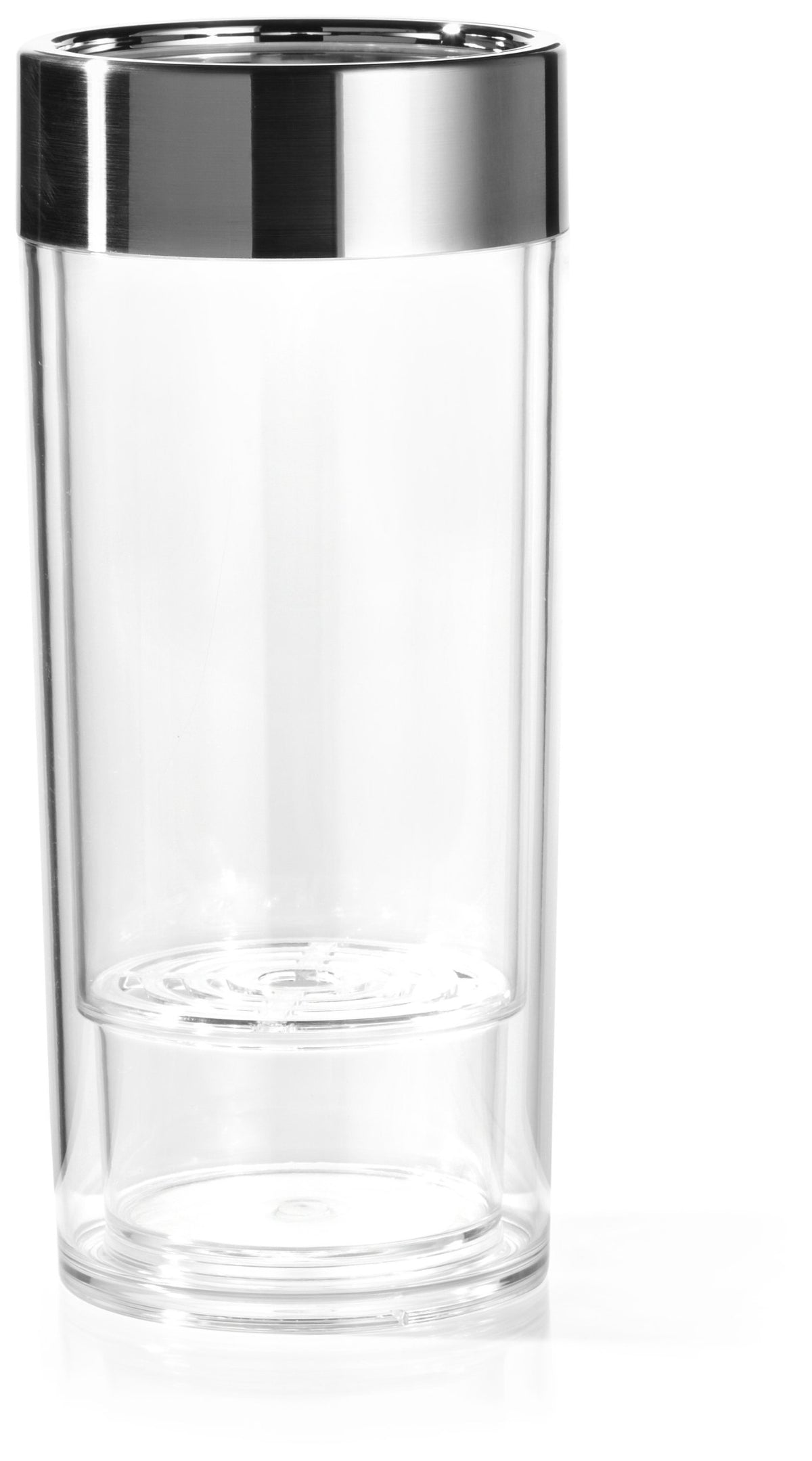 Prodyne Wine-On-Ice Acrylic Wine Cooler with Brushed Chrome Rim