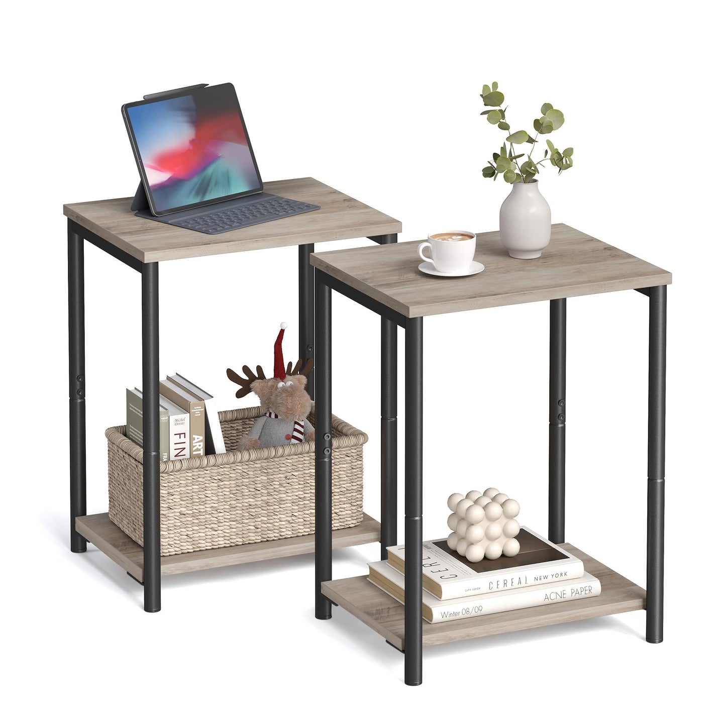 VASAGLE Side Tables Set of 2, Small End Table, Nightstand for Living Room
