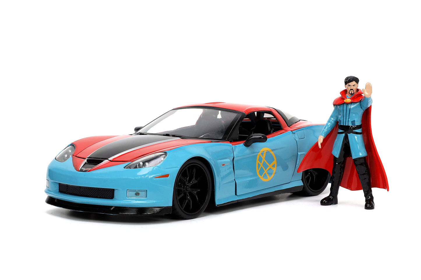 Jada Toys Marvel Doctor Strange 1:24 2006 Chevy Corvette Z06 Die-Cast Car with 2.75'' Dr. Strange Figure, Toys for Kids and Adults (32115)