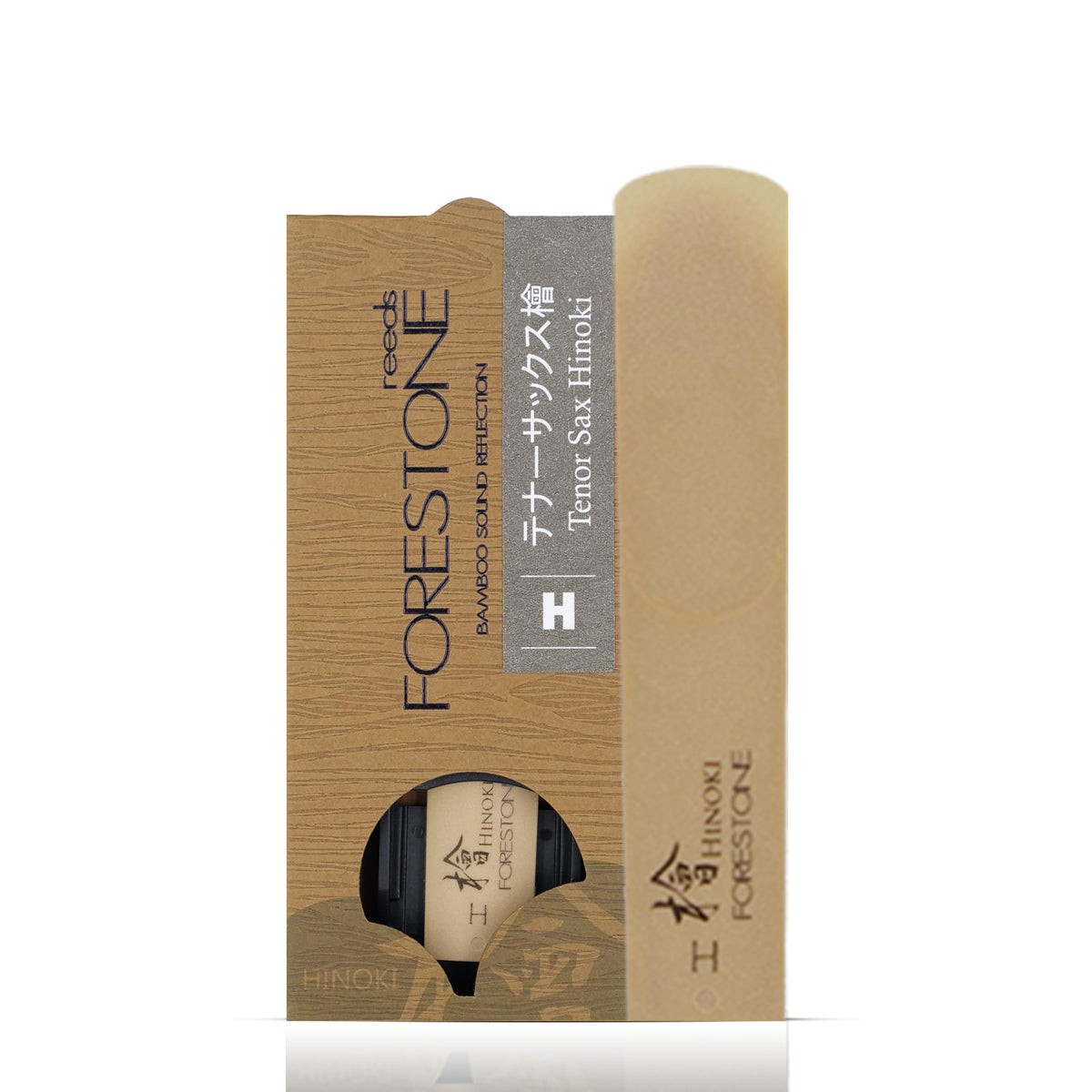 Forestone Hinoki Synthetic Tenor Saxophone Reed with Calcium-Enriched Bamboo Fiber Blend - American Unfiled Cut for Natural Feel, Expressive Tone & Lively Response - Long Lasting-Made in Japan Hard