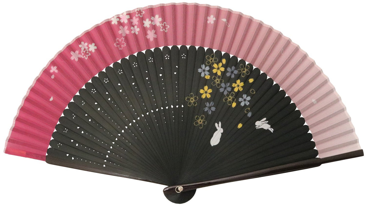 Asahi King Fan Rabbit and Cherry Blossom Pink Black 161302