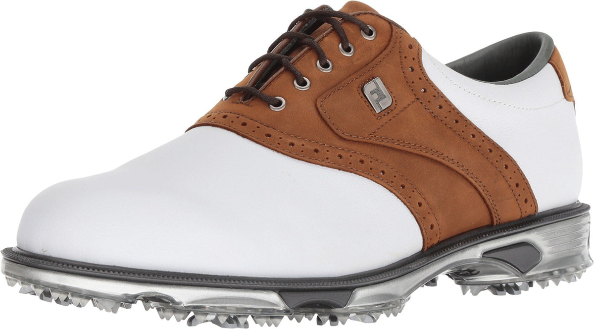 FootJoy Men's DryJoys Tour Previous Season Style Golf Shoes White 9 M Bomber Taupe, US